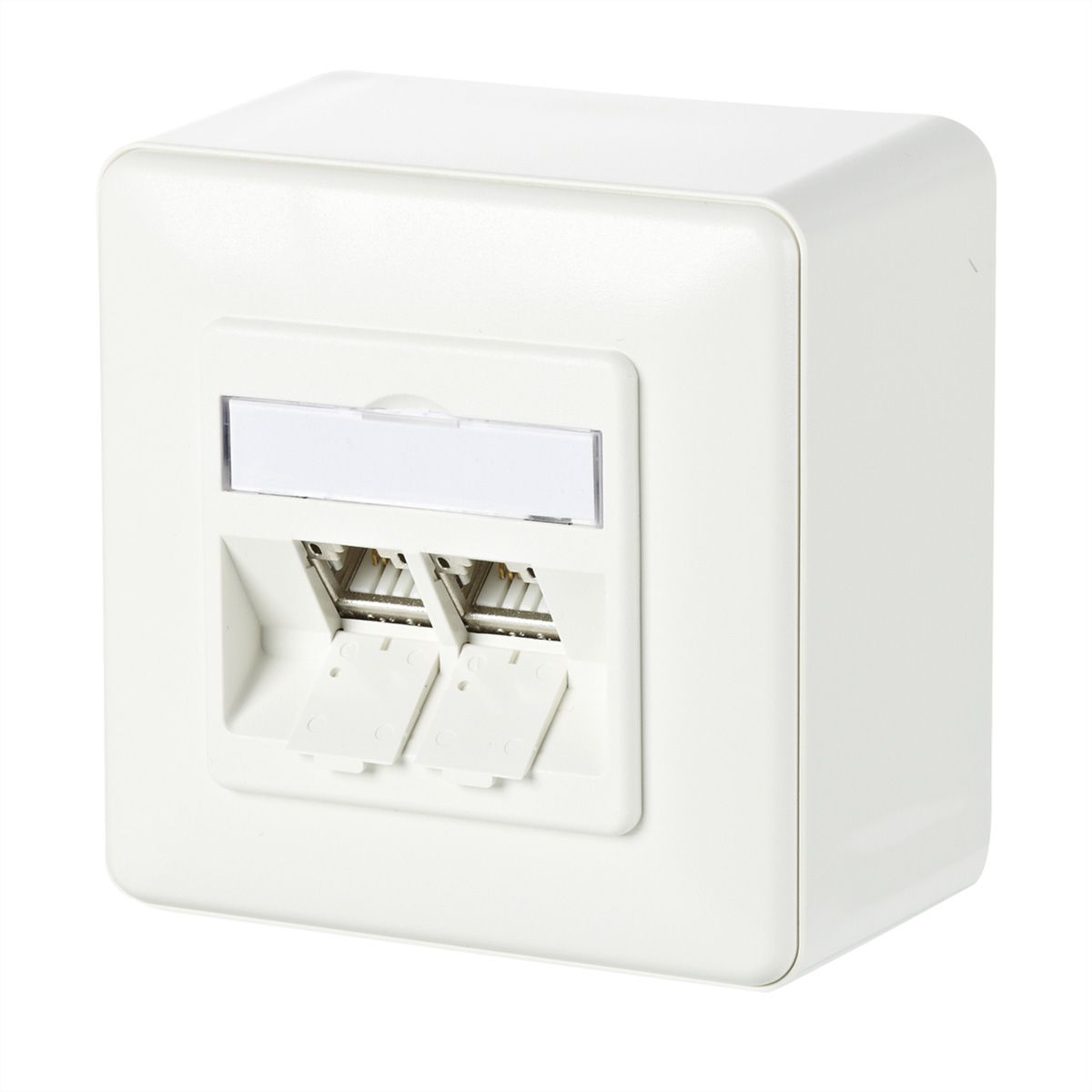 METZ CONNECT C6Amodul 2 Port 180° AP-Dose, reinweiß RAL9010