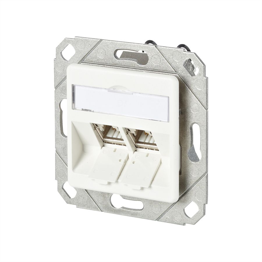 METZ CONNECT C6Amodul 2 Port 180°M UPk-Dose, reinweiß RAL9010