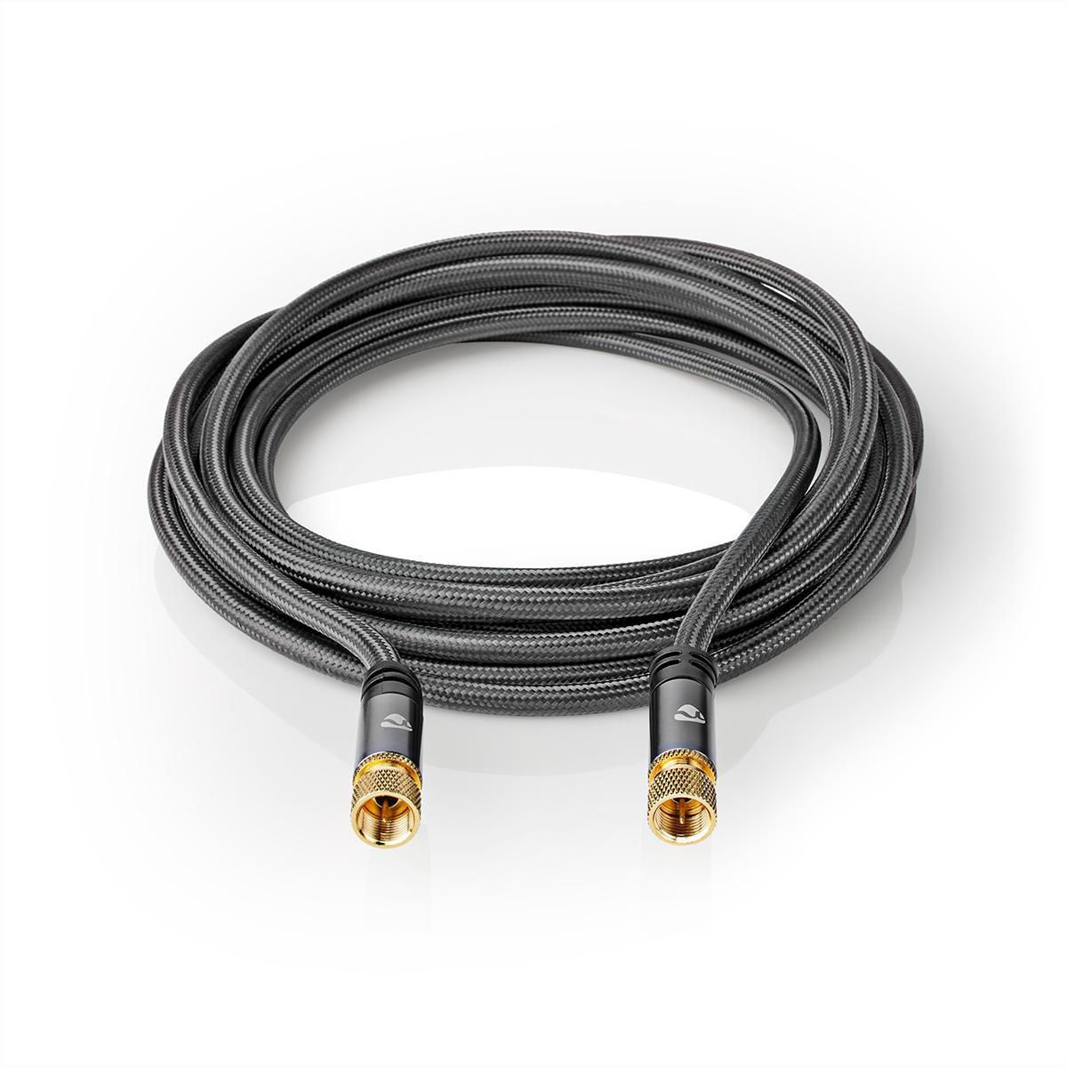 Nedis Câble d'antenne et de satellite M/M, gris, 5 m