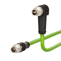 METZ CONNECT Verbindungsleitung M12 ST-M12 ST, 8-pol X-kodiert, gerade-gewinkelt, 2 m