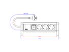 BACHMANN 3x2P+T allemand, interrupteur, 3 m