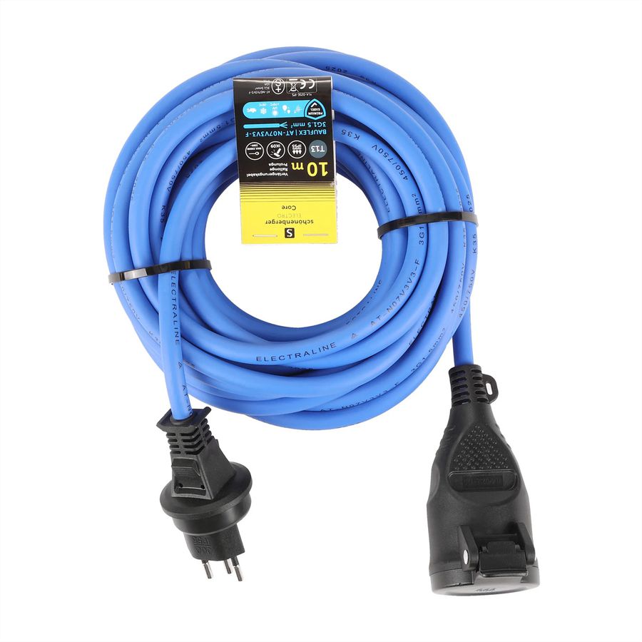 Câble de rallonge T13 IP55 , 10 m BAUFLEX N07V3V3-F 3G1,5 mm2