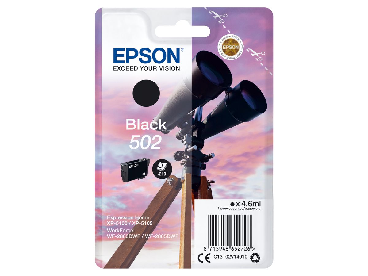 Epson Singlepack Black 502 Ink