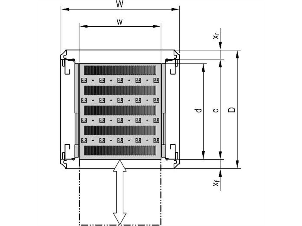 SCHROFF VARISTAR Etagère 19", télescopique, 30kg, avec rails