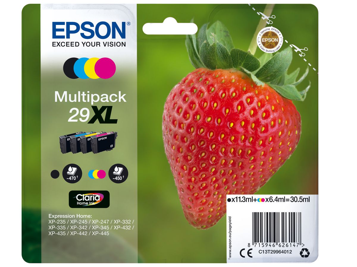 Epson Strawberry Multipack "Fraise" 29XL - Encre Claria Home N,C,M,J