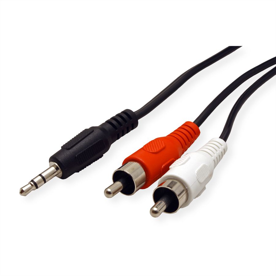 ROLINE 3,5mm (ST)-zu-Cinch (2x ST) Kabel, 5m
