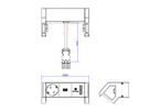 BACHMANN DESK2 1x contact de protection 1xUSB Charger Inox