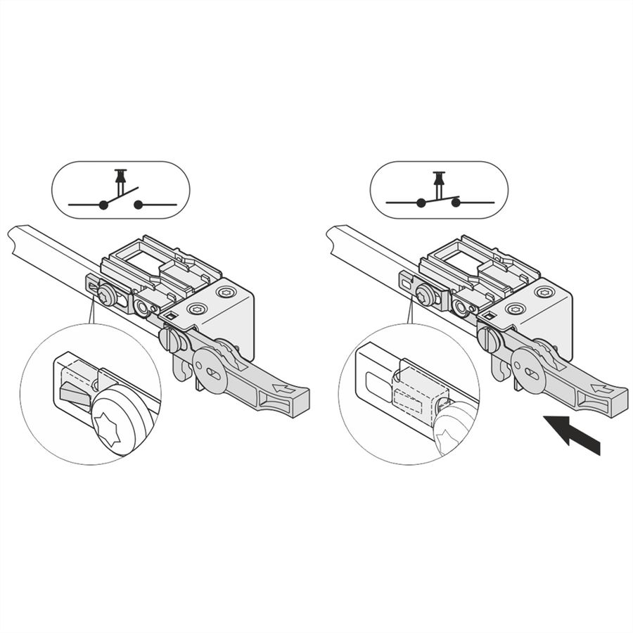 Microrupteur SCHROFF pour modules compacts et complets, normalement ouvert, 10 pièces