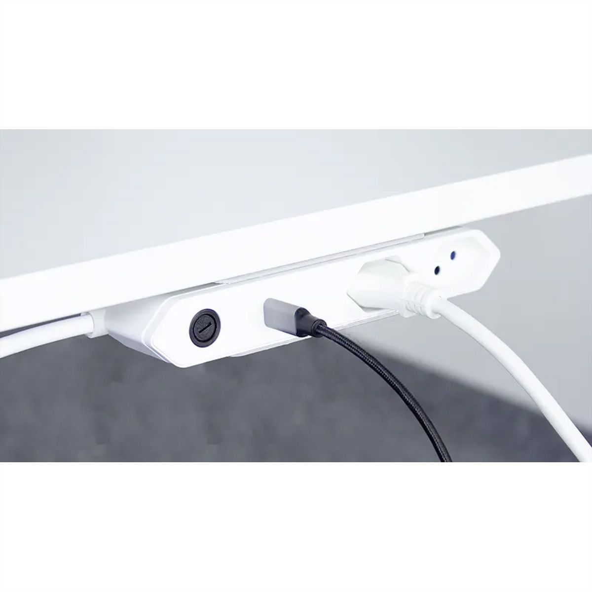 Steffen Bloc multiprises de bureau Alu Desk, 2xT13 + 1xUSB-C PD 18W, blanc, 1.5m