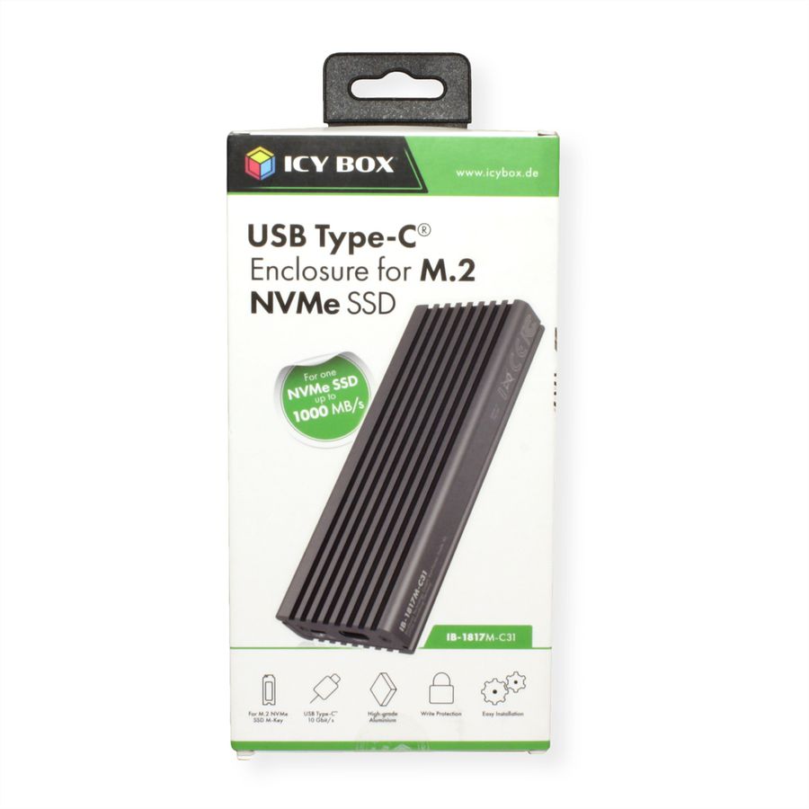ICY BOX IB-1817M-C31 USB C Gehäuse für M.2 NVMe SSD