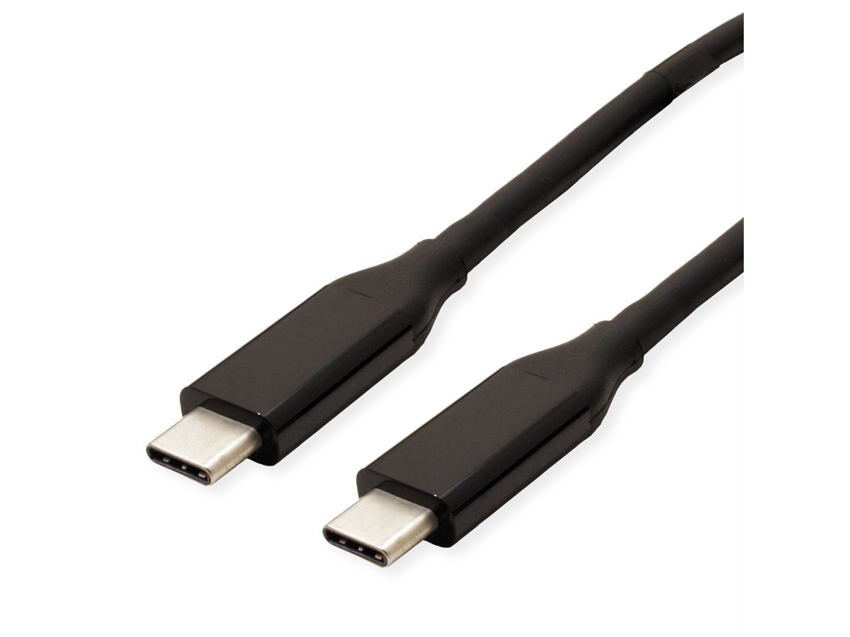 VALUE Câble USB4 Gen 3, avec Power Delivery 20V5A, Emark, C-C, M/M, 40 Gbit/s , noir, 0,8 m