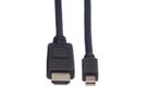 ROLINE Mini DisplayPort Kabel, Mini DP-HDTV, ST/ST, schwarz, 4,5 m