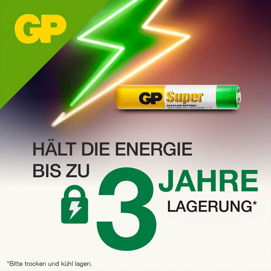 GP Batterie Super Alkaline AAAA 2x, 1,5V