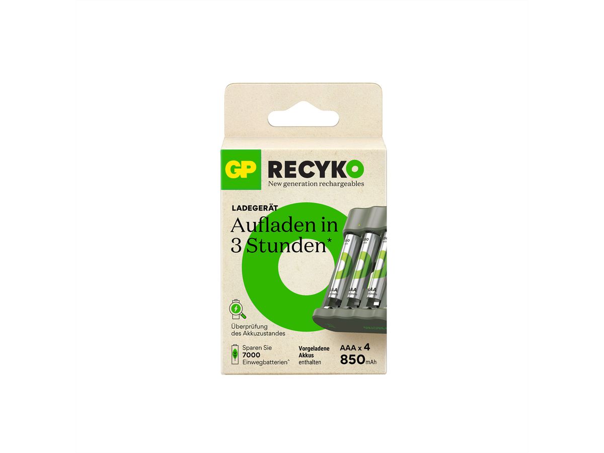 GP Batteries USB-Ladegerät GP B421, inkl. 4 x ReCyko AAA 850 mAh