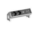 BACHMANN DESK2 2x contact de protection 1x chargeur USB, blanc, 0,2 m