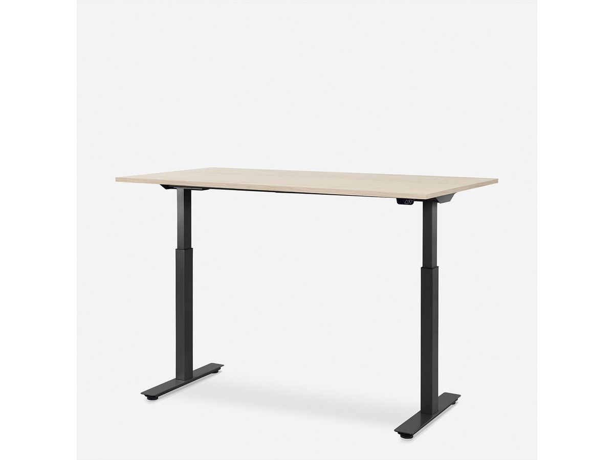 WRK21 Schreibtisch Smart 140 x 80 cm, Höhenverstellbar, Mandal Ahorn / Schwarz