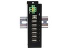 EXSYS EX-1596HMVS 6 Port USB 2.0 Metall HUB mit 15KV ESD Überspannungs-Schutz (Din-Rail)