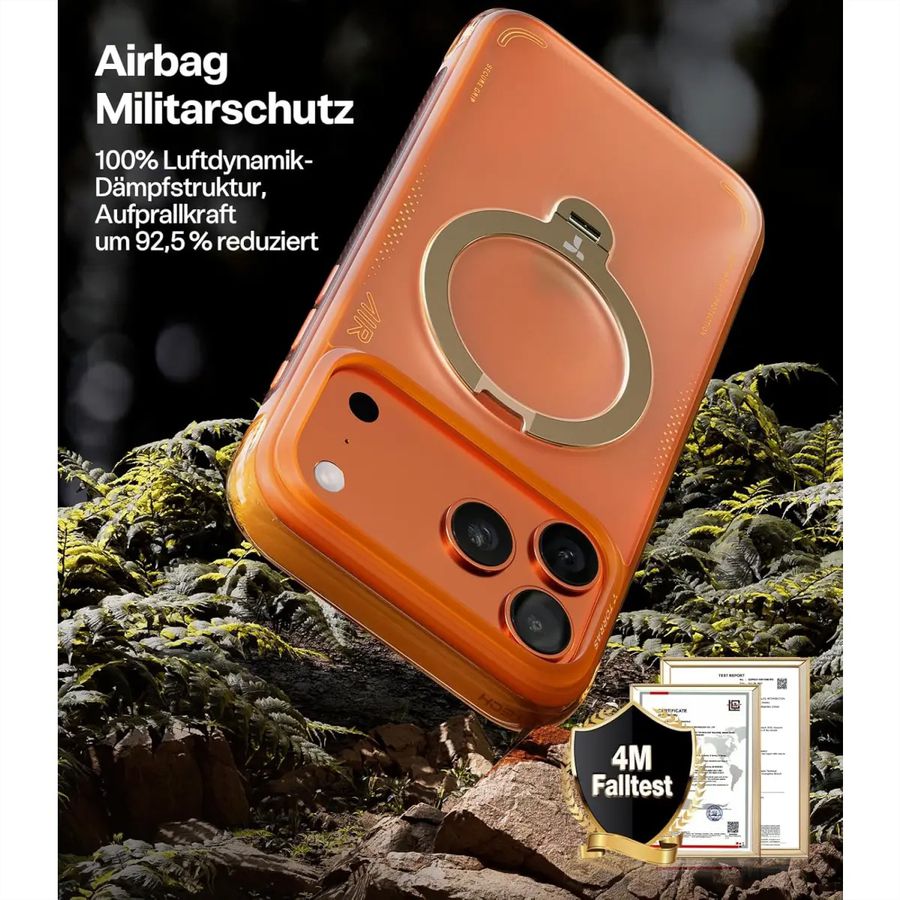 Torras Ostand Q3 Air Case, iPhone 17 Pro Max, MagSafe, orange