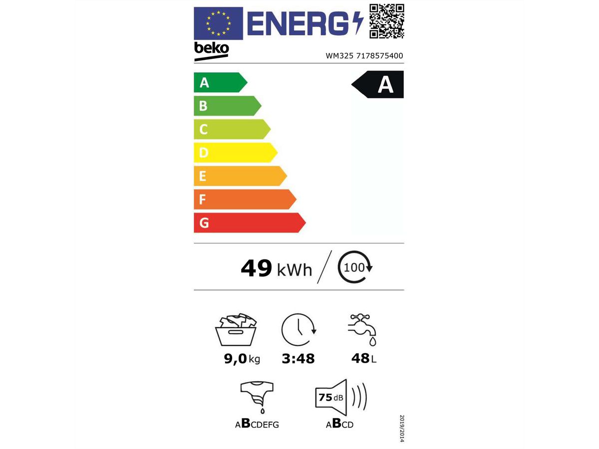 Beko Waschmaschine WM325, 9kg, A