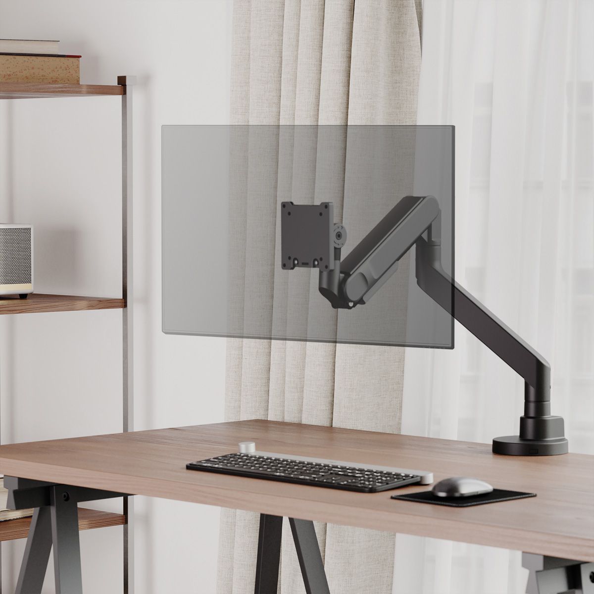 ROLINE LCD-Monitorhalterung mit Gasfeder, Tischmontage, 24-57 Zoll, bis 27 kg