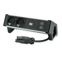 BACHMANN DESK2 ALU BLACK 2x contact de protection USB
