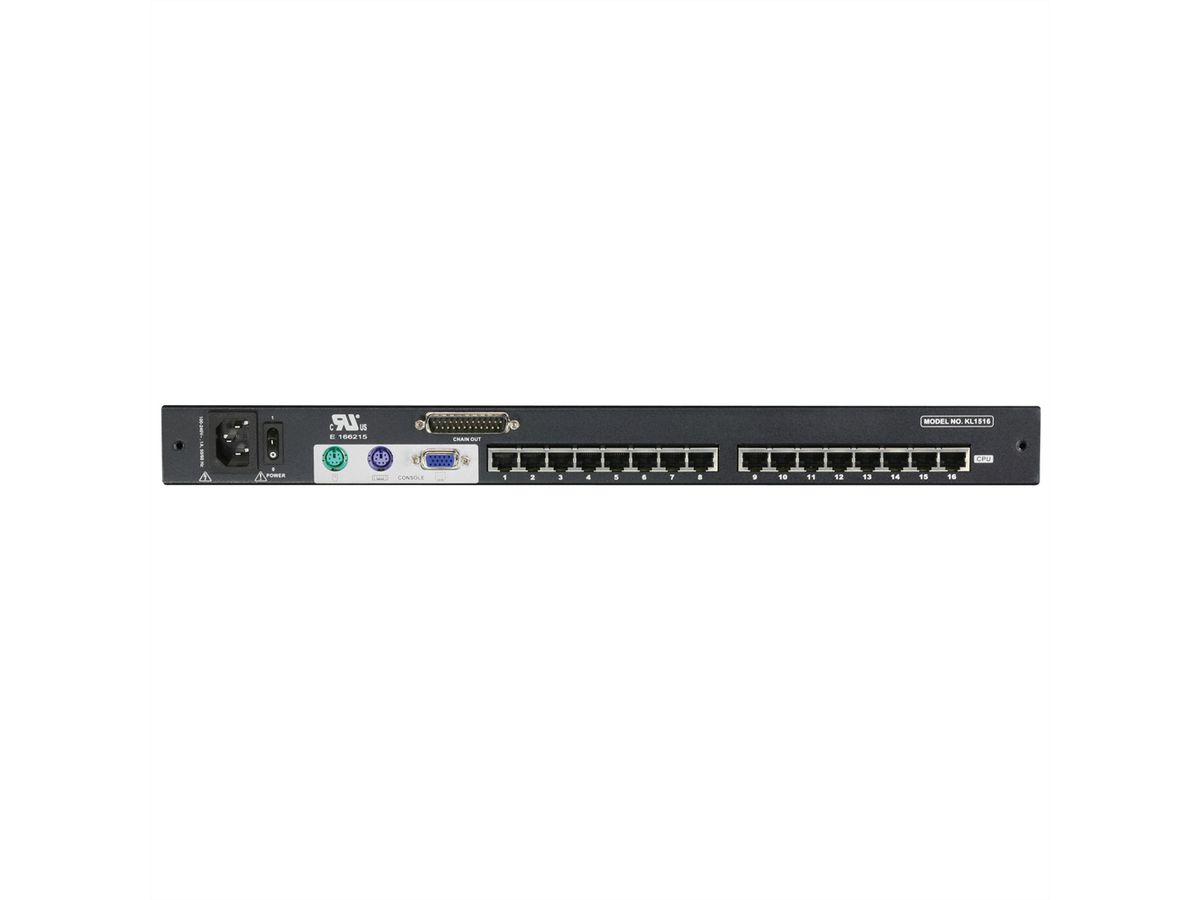 ATEN KL1508AiN KVM Over IP Switch, 8 Port, 48cm LCD, VGA, PS/2-USB, DE-Layout
