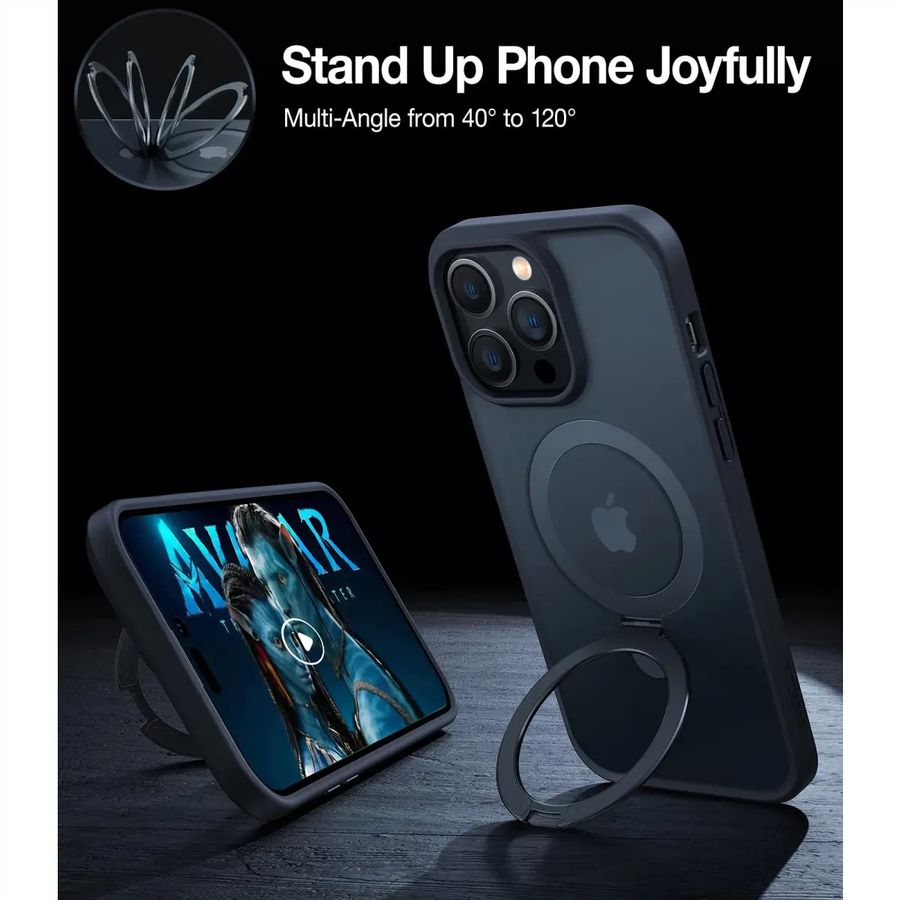 Torras UPRO Ostand Matte Case, iPhone 14 Pro Max, MagSafe, noir