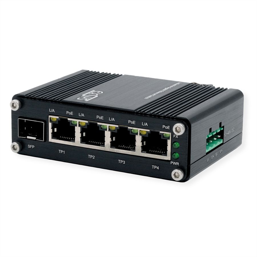 EXSYS EX-62020PoE-SFP Switch Ethernet industriel 4 ports PoE, 1 port 100/1000Fx SFP