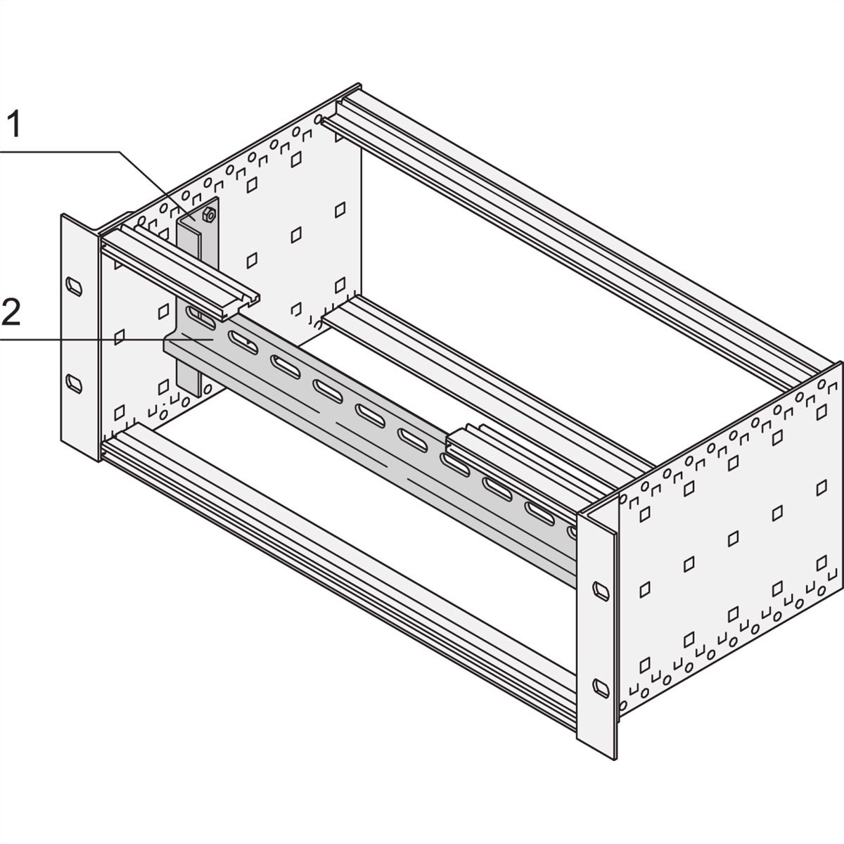 SCHROFF Adapterwinkel mit Gerätetragschiene - SCHIENE+WINKEL SATZ MODULTR.