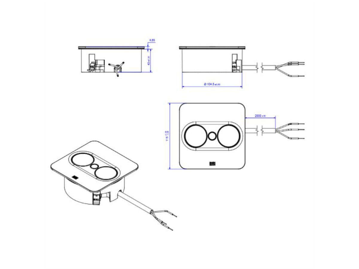 BACHMANN TWIST 2 2xUTE 2,0m AEH silber eckig