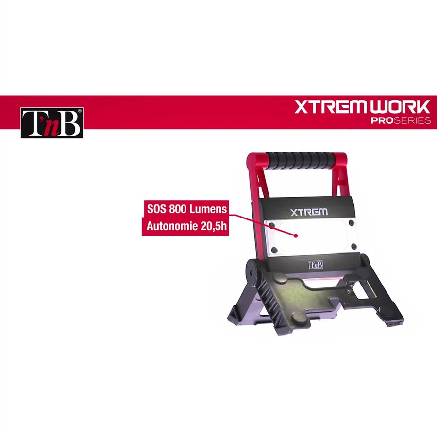 T'nB Xtremework Scheinwerfer 1000 Lumen 4 Modis, 12W, eingebaute Powerbank