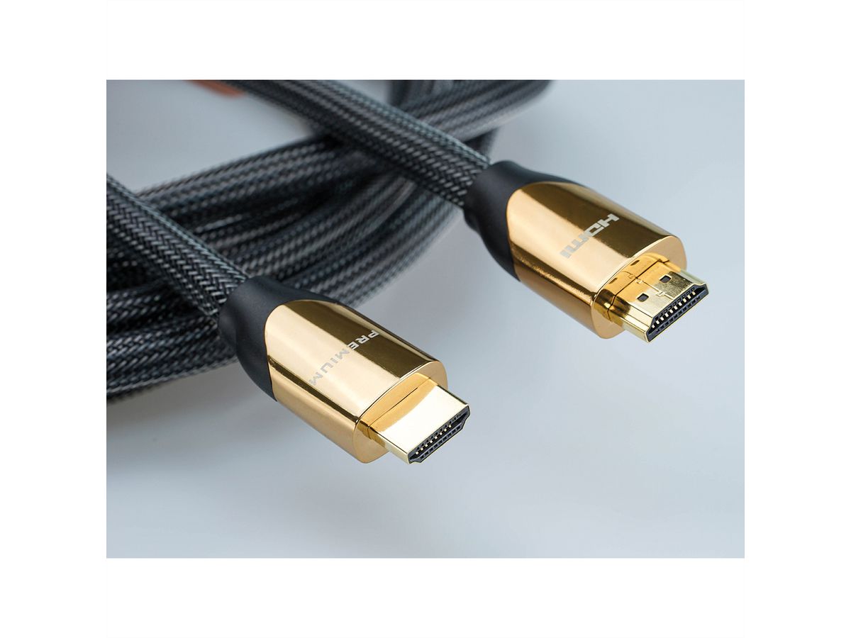 ROLINE PREMIUM Câble HDMI Ultra HD avec Ethernet, 4K, M/M, noir, 3 m