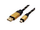 ROLINE GOLD USB 2.0 Kabel, Typ A - 5-Pin Mini, 0,8 m