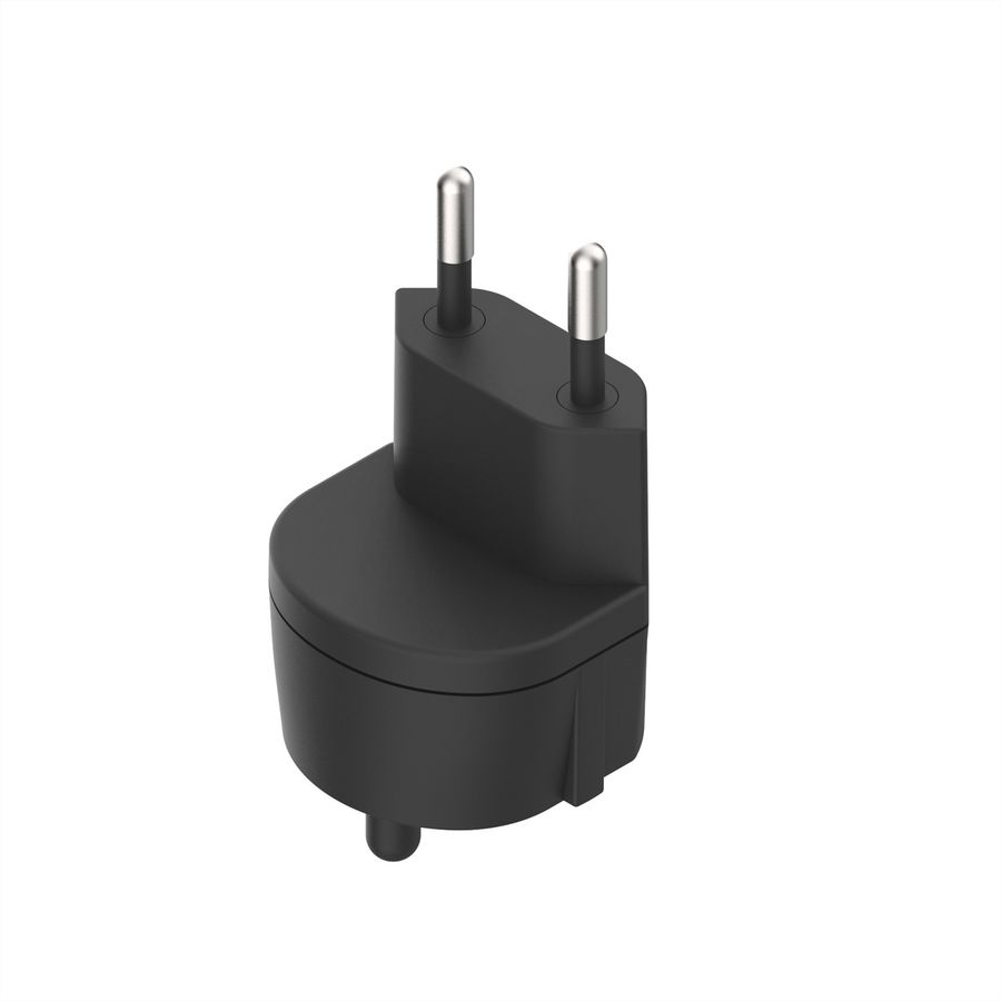 Adaptateur fixe D, prise de sécurité/CH, 2 pôles, T11, noir, Bulk
