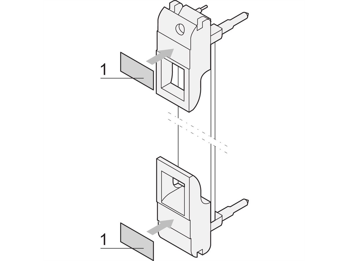 SCHROFF Plug-In Unit Bande d'étiquettes pour poignée IEL, IET, feuille avec  210 pièces, 19 x 9,5 mm - SECOMP AG