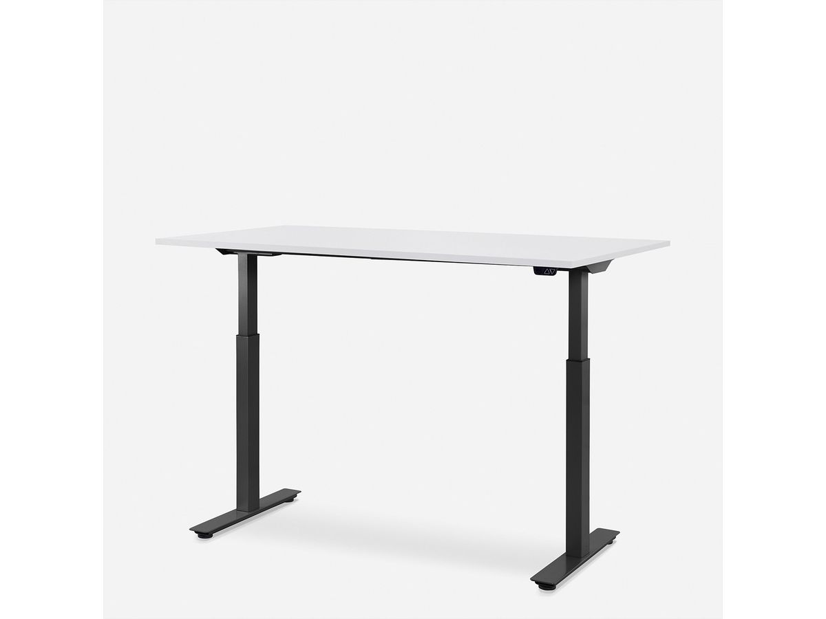 WRK21 Schreibtisch Smart 140 x 80 cm, Höhenverstellbar, Weiss Uni / Schwarz