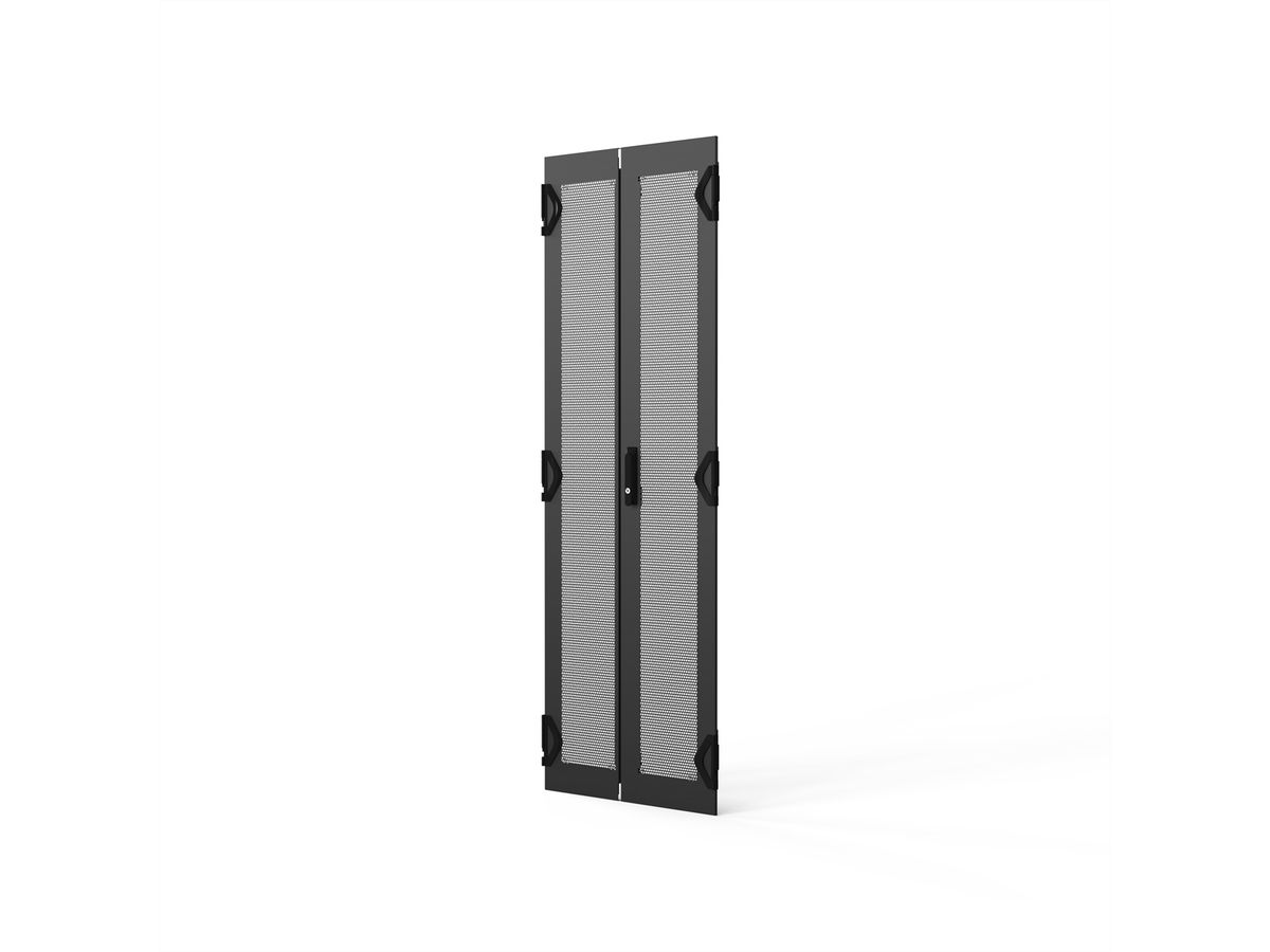 SCHROFF Porte double 1800H 600L PERF.RAL7021