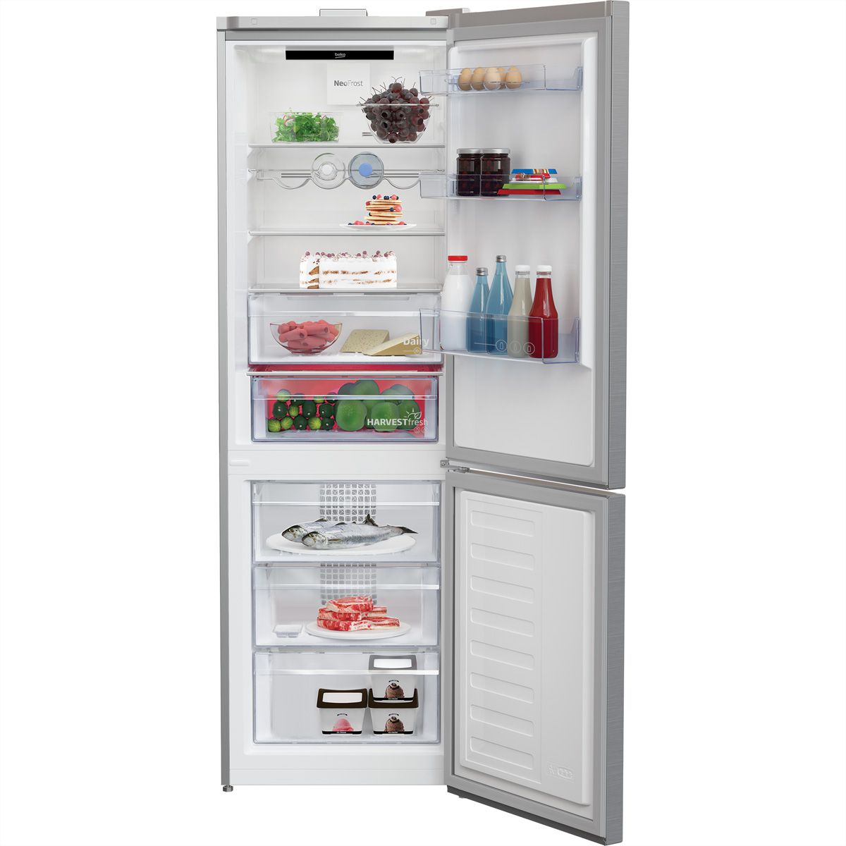 Beko Réfrigérateur-congélateur KG710, 325l, B, Titanium Inox