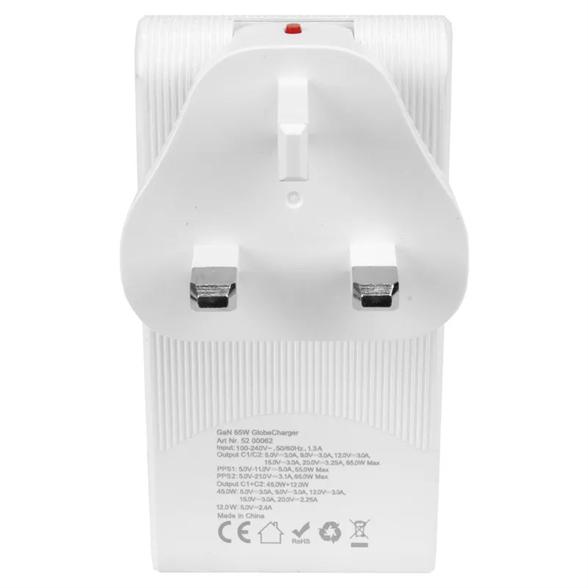 Steffen Adaptateur World PD 65W, 2xUSB-C, max. 5A blanc