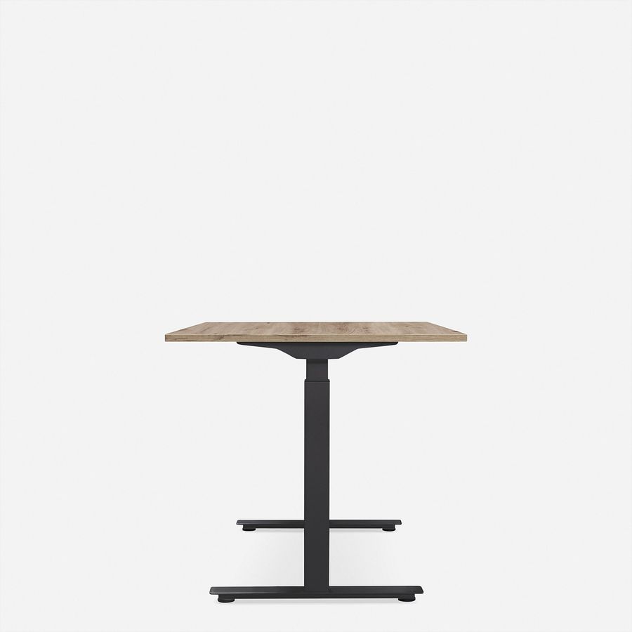 WRK21 Schreibtisch Smart 100 x 60 cm, Höhenverstellbar, Kendal Eiche / Schwarz