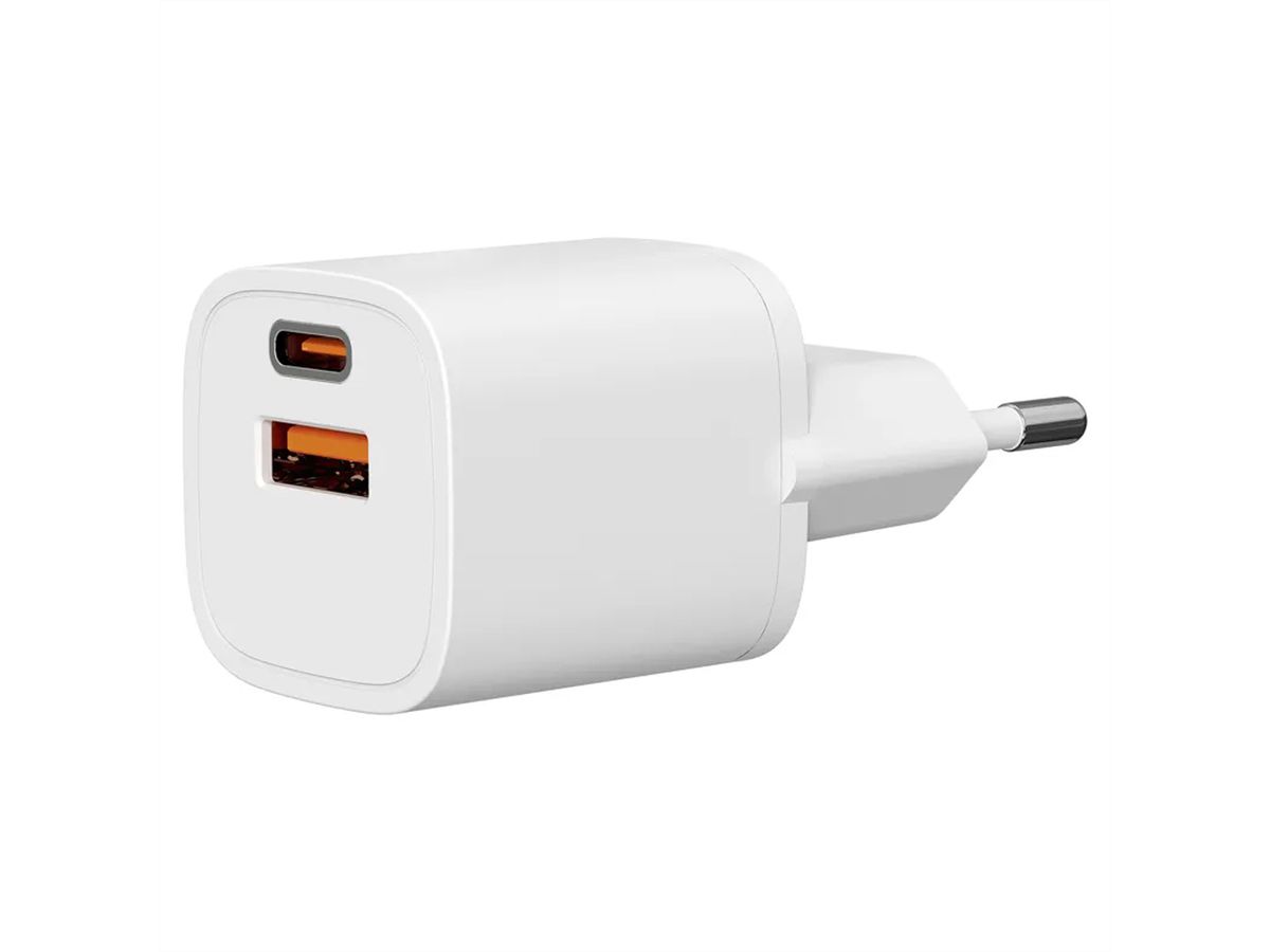 Steffen Adaptateur de charge GaN 33W, 1xUSB-A + 1xUSB-C max. 3,6A blanc