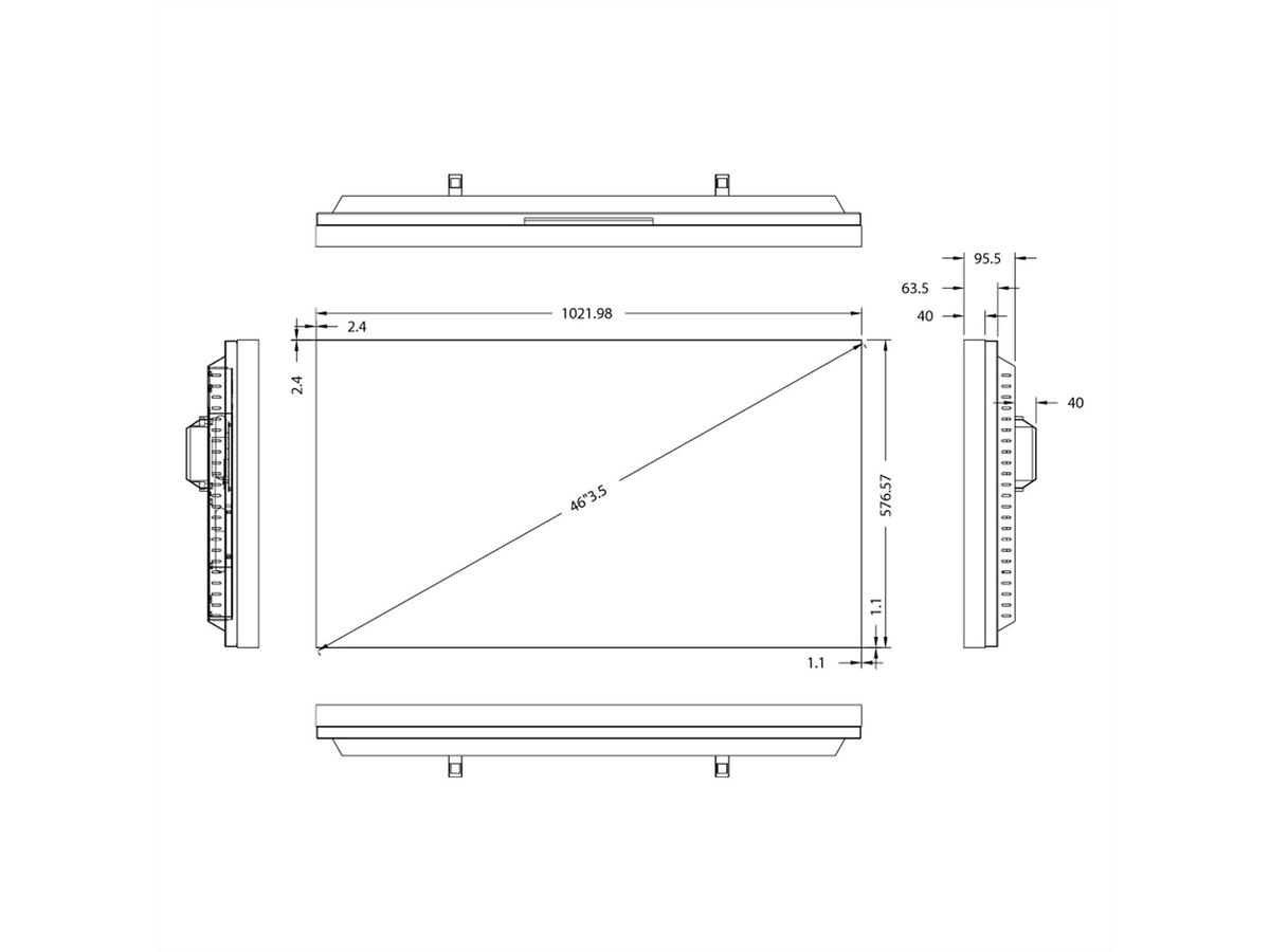 Hisense Videowall écran 46L35B5U, 46", 24/7, FHD, 500cd/m²