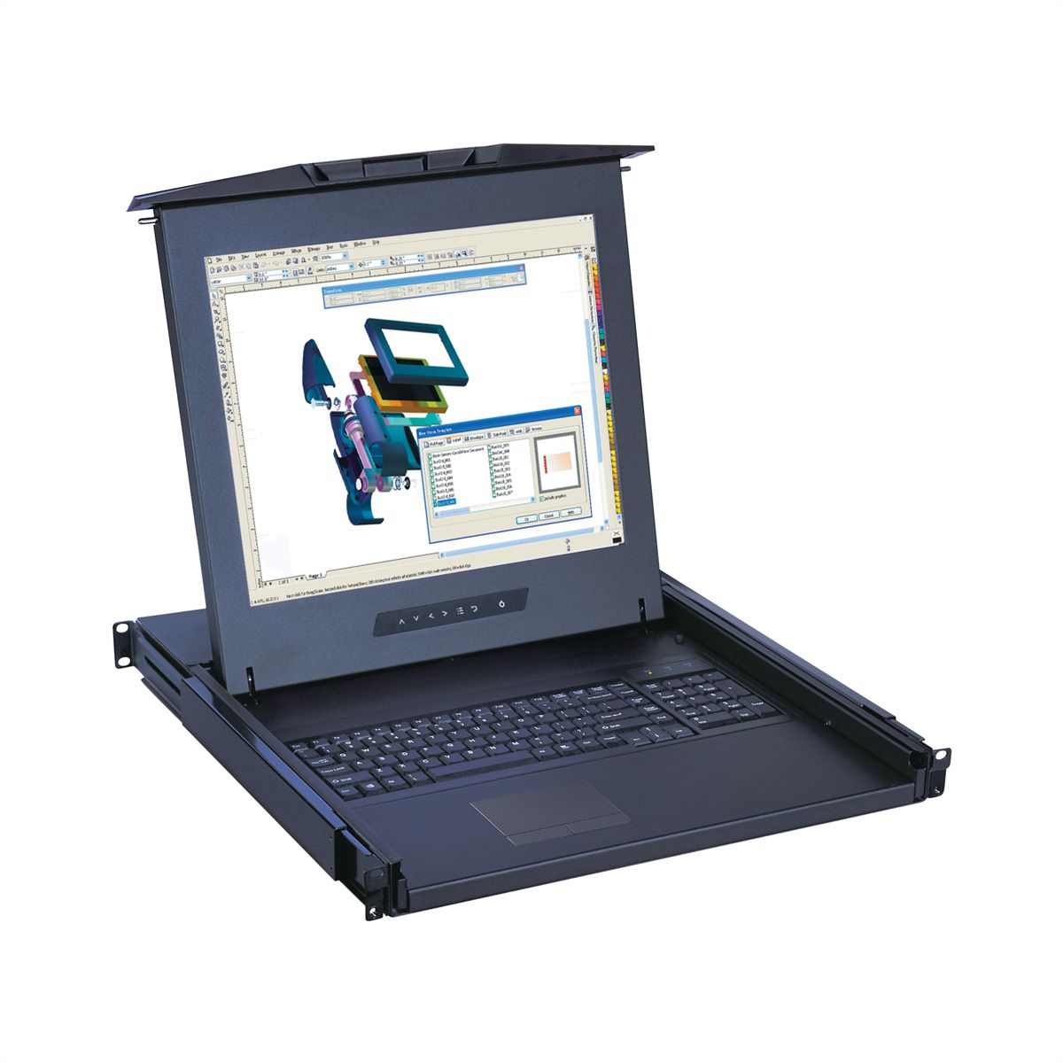 SCHROFF MONITOR/TASTAT.EINSCHUB 1HE DE STD