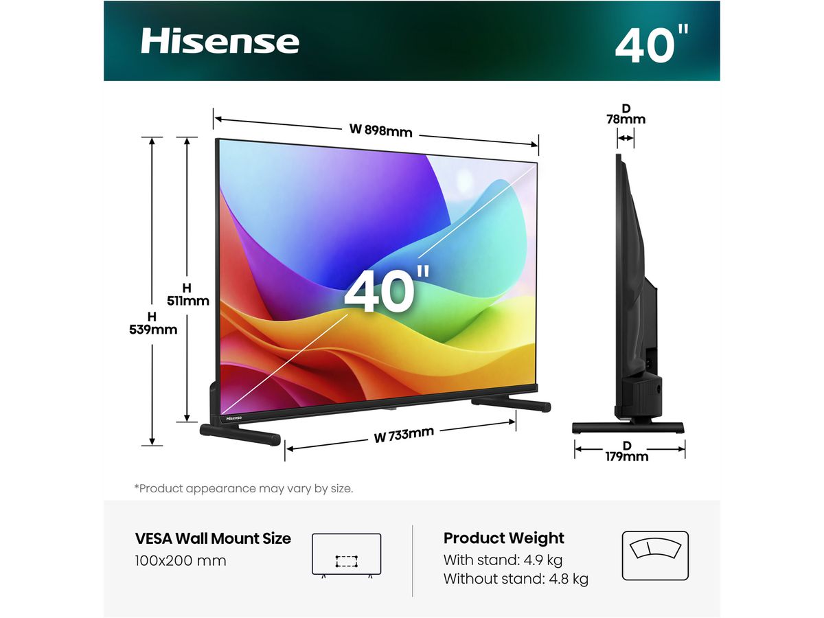 Hisense TV 40A5DS 40", QLED FHD, 60Hz