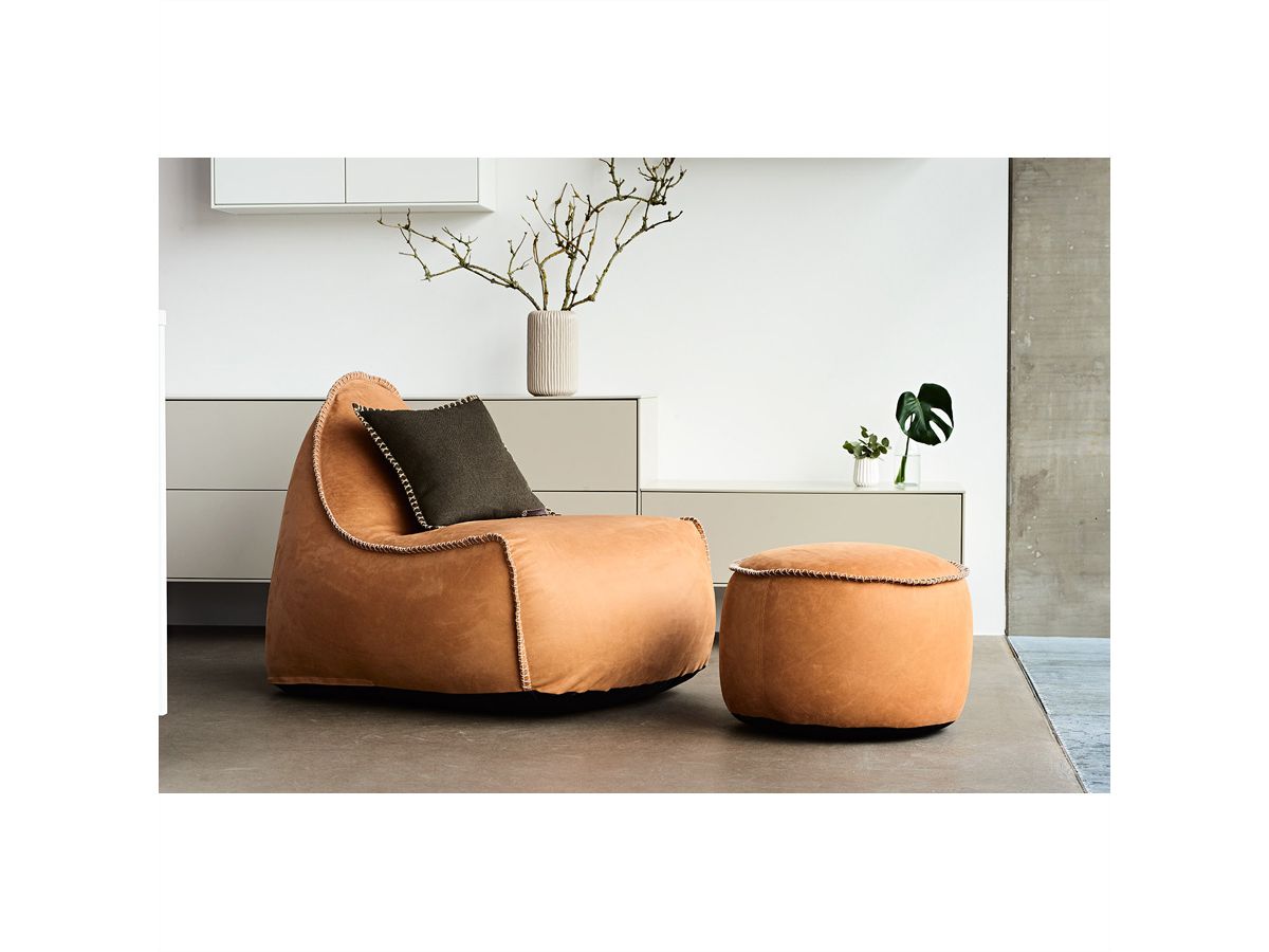 Sackit tabouret RETROit Dunes, cuir drum