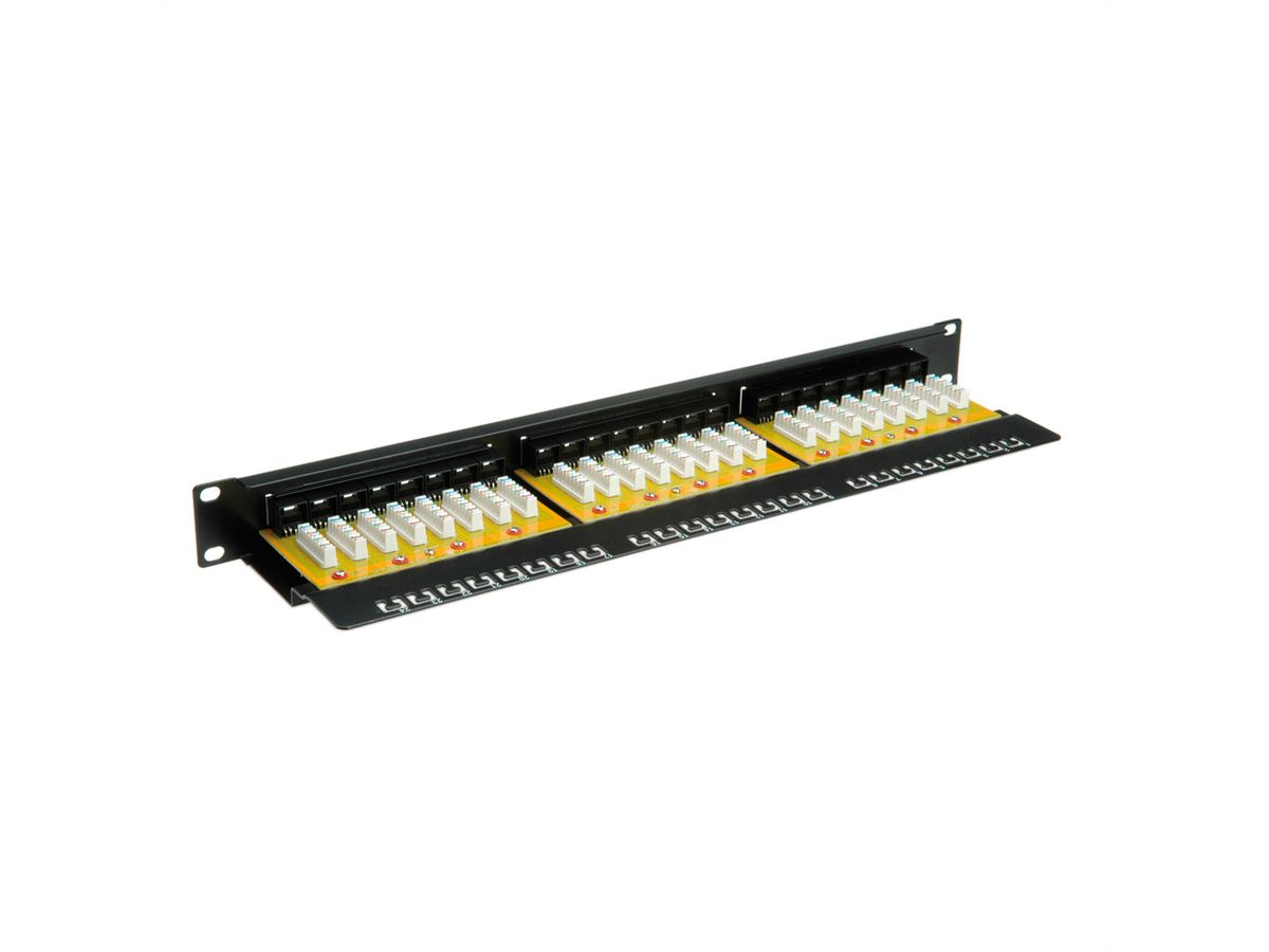 VALUE Kat.6 (Class E) 19"-Patchpanel, 24P, ungeschirmt, schwarz