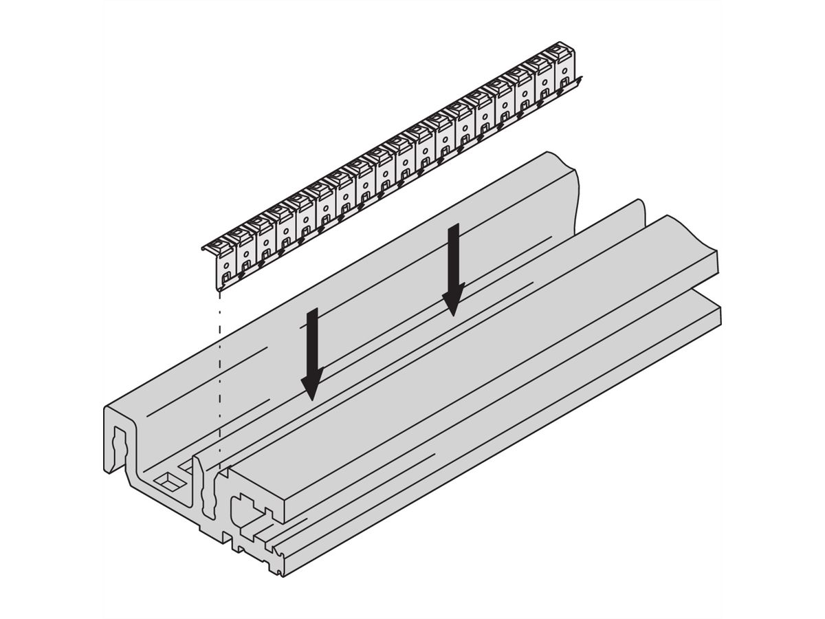 SCHROFF EuropacPRO Kit de blindage CEM, plaque de recouvrement vers rail horizontal, acier, 42 HP, 10 pièces