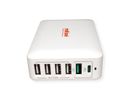 ROLINE Chargeur USB 6 ports USB (4x USB A, 1x USB C, 1x USB A QC3.0), max. 60W