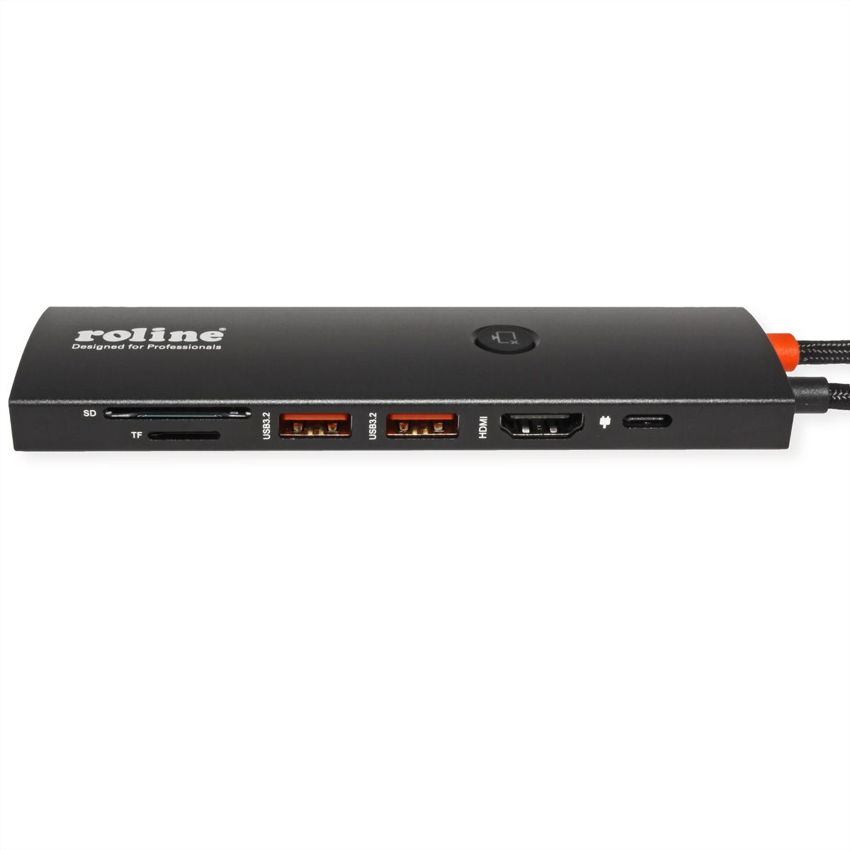 ROLINE USB 3.2 Gen2 Typ C Multiport Dockingstation, HDMI 4K60, USB 3.2 Gen2, USB-C PD, LAN, SD-Card Reader