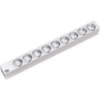 BACHMANN Bâti de prises 19" 9x, sans interrupteur, argent